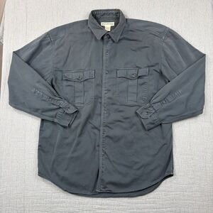 Vintage Banana Republic Classic Safari Shirt Blue 100% Cotton Large Hong Kong